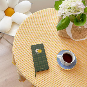 Mandarin Orange French Ins Style Cotton Linen White Lace Tablecloth Tea Table Cloth High-End round Tablecloth Dining Tablecloth