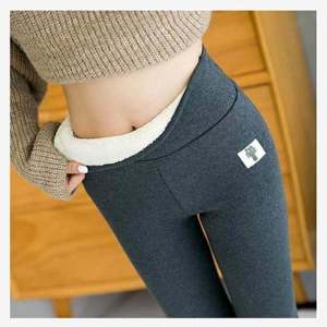 กางเกงขายาวเอวสูงผ้าฟลีซสำหรับผู้หญิงในฤดูหนาว กางเกงขายาวทรงหลวม ความยาวปกติ ผ้าฝ้ายผสม ระบายอากาศได้ดี ทรงหลวม ทรงหลวม