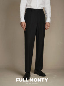 Formal Business Leisure Wool High Waisted Loose Drapey Dress Pants