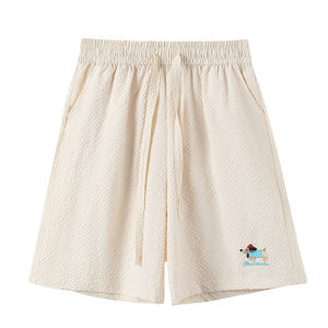 MiiOW | MiiOW Cat Lady Bubble Sausage Dog Embroidered Shorts Women Summer Thin Loose Sports Casual Five-Quarter Length Ice Silk Wide Leg Pants