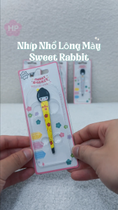 Nhíp Nhổ Lông Mày Thép Không Gỉ Geisha Shiawase Sweet Rabbit Japanese Girl Eyebrow Tweezer (Yellow Màu Vàng)
