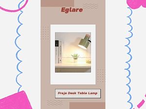 Eglare Freja Desk Table Lamp E27 Lampu Meja Belajar Model Classic Bulat Hijau Green Desain Minimalis