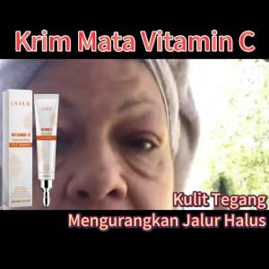 OUHOE  Vitamin C Krim mata   Krim Mata Pelembap Menghidrat Garis Halus Licin untuk Menegangkan Kulit Sekitar Mata