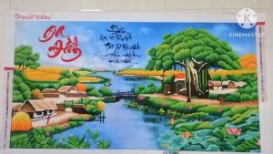 Tranh đính đá Gia đình quê hương (chưa đính) LV530