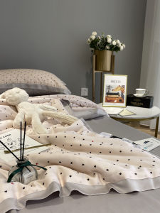 Princess Style Fresh 100 PCs Tencel Summer Cooling Duvet 4-piece Bedding Set Summer Quilt Thin Duvet Airable Cover Machine Washable