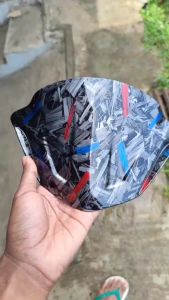 Forged merah biru Visor beat karbu