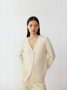 ICICLE | Winter Wool and Nylon Circle Yarn Knit Cardigan