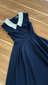 [MUA 2 GIẢM 25K] Đầm nữ dáng A xòe phối cổ thời trang GUMAC DF03039