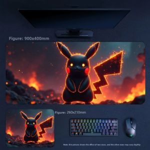Potdemiel | Anime Pokémon Pikachu psyduck gengar Leather Mouse Pad New Boys Office High Quality Large Size Non-slip Keyboard Mat Table Mat