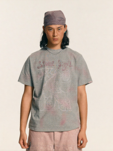 Monterest | Retro Stone Pattern Distressed Loose Casual T-Shirt