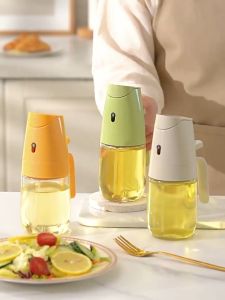 500ml Glass Oil Dispenser for Kitchen – Dual Pour & Spray Bottle Leakproof Non-Drip Cooking Oil Container