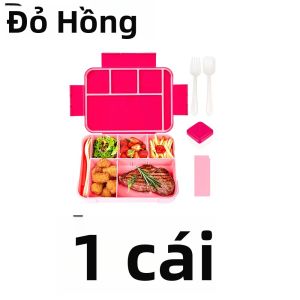 1 Hộp Cơm Trưa Cho Trẻ Em Họa Tiết Đáng Yêu Di Động Được Chia Vào Hộp Bento Chống Rò Rỉ Với Hộp Nhựa An Toàn Cho Lò Vi Sóng Cho Trường Học Văn Phòng