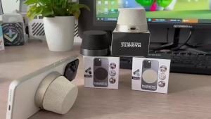Loa Di Động Không Dây Chống Nước IPX6 Loa Tắm Từ Tính Tích Hợp Bass Và Giá Đỡ Điện Thoại Thân Kim Loại Dùng Ngoài Trời