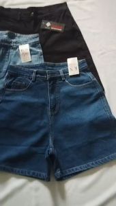 Quần Ngố Lửng Jeans nữ Chất Vải Dày Dặn Mềm Mịn Quần Đùi Kaki Nữ Lưng Cao Form Rộng Phong Cách Hàn Quốc Size S/M/L