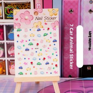 Luminous 3D Nail Art Stickers Fragrance Free Girls Cartoon Toy Decals Easy Apply Decorative Paper Booklet Packaging