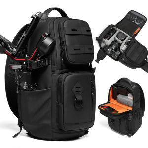 Túi Đeo Chéo Máy Ảnh SLR Nam Chống Nước Oxford Du Lịch Đi Bộ Đường Dài Túi Đeo Chéo Có Dây Đeo Ba Chân Ba Lô Màu Trơn Thông Thường