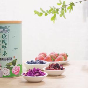 （Chinese grains）Lotus root powder rose nut lotus root powder lotus root soup ready-to-eat meal replacement nutritious breakfast porridge 500g