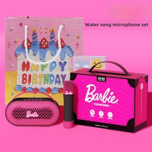 Emie New Arrival Barbie Microphone Audio Integrated Microphone Wireless Bluetooth K Singing Baby Childrens Birthday Gifts