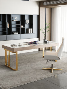 Luxurious Modern Simplicity Rock Board Desk Home Office Computer Table Designer Writing Desk High End Study Room Desk