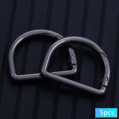 5Pcs D Spring Snap Hook Metal Keychain Spring Backpack Clips Key Chain Hooks for Webbing Buckle Keyrings Purse Chain