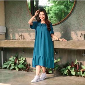 Daster Fuji Laura Pendek Matt Katun Super Polos Bawah Rempel Kerut Bawah // Daster Fuji Terbaru