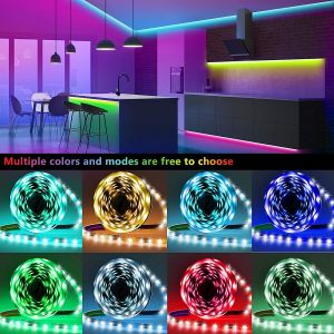 [🇵🇭 24h Delivery] Dollyy 15M-5M LED Strip RGB Runing Light Strip For Room For TV Bluetooth WiFi 5050 Phone App COD Waterproof 220V SMD Color Changing DIY Remote