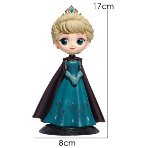 Bandai | Princess Q Elsa Anna Figures PVC Model Doll Action Collection Figurine Toy for Children Gift desktop Ornament