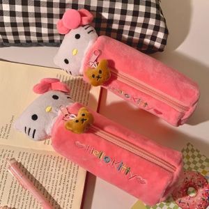 Cute Pink Hello Kitty Pencil Bag Lovely KT Cat Pencil Box Student School Stationery Supplies Girls Kids Gifts