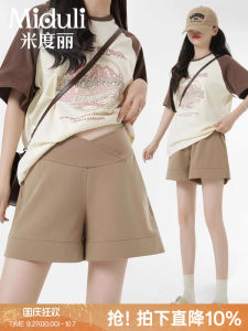 Summer Thin Outerwear Loose Casual Maternity Shorts Wide Leg Pants High Waist Pregnancy Pants Comfortable Breathable Cotton