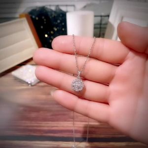 Huitan Dainty Mặt Dây Chuyền Vòng Cổ Cho Nữ Với Đá CZ Rực Rỡ Sang Trọng Hình Học O-Dây Chuyền Trang Sức Cho Tiệc Cưới Tuyên Bố