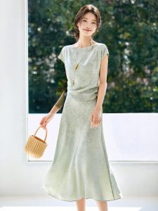 MOHANYIMEI | Elegant New Chinese Style Fake Two-Piece Dress