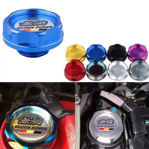 Fit for Honda Civic City Accord CR-V XR-V Vezel Mugen Style Car Engine Oil Cap Aluminum Radiator Fuel Filler Tank Cover