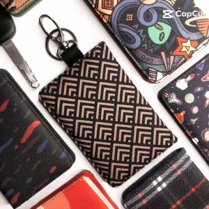 Dompet STNK Gantungan Kunci Mobil Motor Model Lipat 4 Slot Kartu Waterproof Sublim Motif