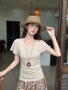 MENGBAI | Áo ThunSlimming V-Neck Tay Ngắn