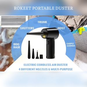 Rokeet Air Duster 2 in 1 Vacuum Blower Kipas Kucing Anjing Komputer PC Laptop Kamera Portable Serbaguna