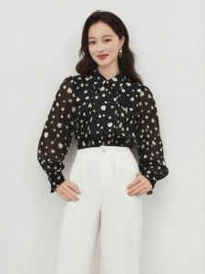 Koradior | Silk Black And White Shirt