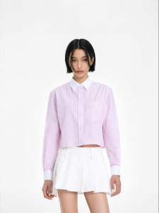 CALLED BACK | Unique Design Striped Womens Long Sleeve Shirt