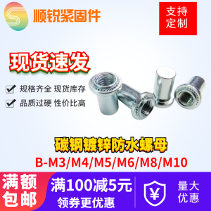 Thép Carbon Chống Thấm Nước Mạ Kẽm Mù Lỗ Bấm Đinh Tán Hạt Bu Lông Bm3/m4/m5/m6/m8 Dụng Cụ Phần Cứng Chốt Các Loại Hạt Đinh Tán Đai Ốc