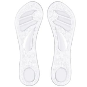 VTTO 1Pair Silicone Gel Orthopedic Insoles Women High Heel Shoes Flat Foot Arch Support Pads Shoe Inserts Transparent Massage Insole