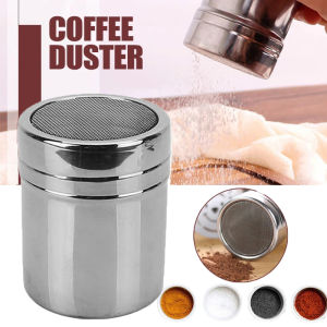 Stainless Steel with Mesh Dense Hole Barrel Powder Sprinkler Flour Coffee Sieve Barbecue Seasoning Bottle Kitchen Spice Dispenser
