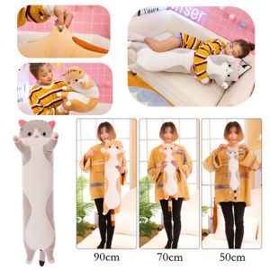 Long Cat Plush Body Pillow Cute Cat Stuffed Animals Soft Plushies Kitten Throw Pillow Doll Toy Soft Stuffed