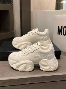 LANKAMO | รองเท้ากีฬาพื้นหนาสไตล์คุณพ่อสำหรับผู้หญิง ฤดูใบไม้ผลิและฤดูใบไม้ร่วง รองเท้าลำลองแบบใหม่ รองเท้าส้นสูงแบบลำลอง รองเท้าส้นแบนแบบลำลอง