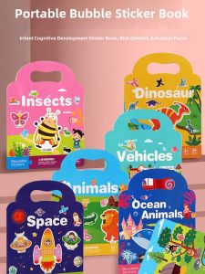 Childrens Bubble Stickers Reusable Jelly Sticker Book Early Education Enlightenment Intelligence Development for Toddlers