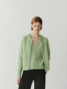 ICICLE | Spring Womens Alpaca Wool Nylon Blend Knitted Cardigan