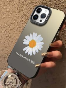 เคสโทรศัพท์มือถือลายดอกเดซี่รุ่นใหม่สำหรับผู้หญิง ดีไซน์เก๋ไก๋ ป้องกันการตกหล่น ด้านนอกเป็นอะคริลิก เหมาะสำหรับ Apple