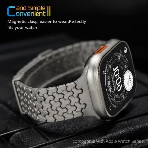YALILAI Metal Loop Band for Apple Watch 49mm 46mm 45mm 44mm 42mm 41mm 40mm 38mm Magnetic Stainless Steel Strap for Apple iWatch Series 11/10/9/8/7/6/5/4 Ultra3/2 SE3/2 Men Women