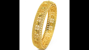 Hollowed-out flower wide-opening Golden bracelet Bride high-endelegant and fashionable all-in-one wristband Tahan lama