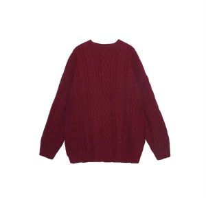 Large Size 300 Pounds Red New Year Couple Sweaters Autumn Winter Men Women Cross Year Knitted Outerwear Casual round Neck Long Sleeve