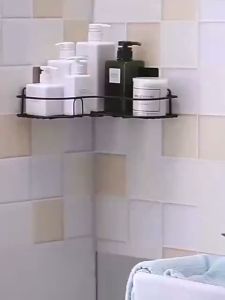 Bathroom Corner Storage Rack Free Punch Kitchen Toilet Sink Seamless Wall-Mounted Tripod Household Triangle Rack 三角置物架