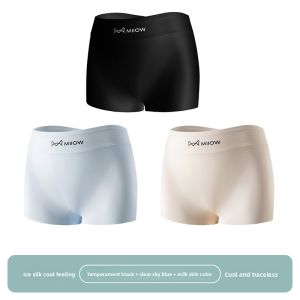 Miiow | Cat Woman Safety Pants High Waist Flat Foot Ice Silk Thin Seamless Summer Bottom Shorts Womens Underwear Briefs Non Roll Edge